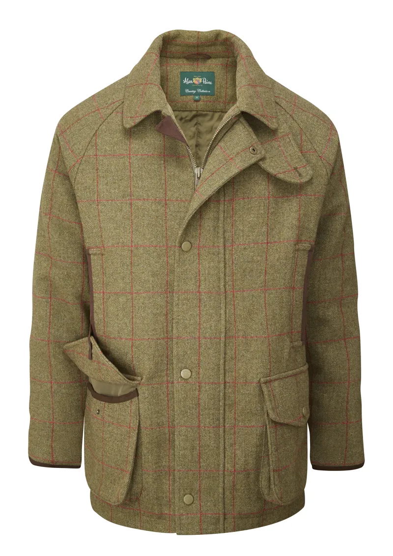 Alan Paine Mens Combrook Waterproof Tweed Shooting Fit Coat Sage
